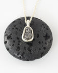 Meteorite Pendant -8- in Sterling Silver - Ready to Ship