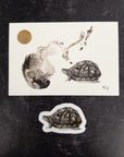 Turtle postcard and sticker