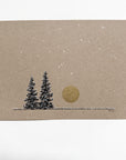 Snowy Tree 21 - Orion, Taurus and Pleiades with Gold Moon and Two Trees on Tan Toned Paper -5"x7"