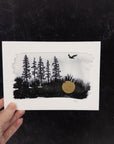 Beauty in the Upside Down - Forest Wetlands with Bird - Art Print - Print to Order