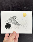 Owl Friend notecard - card size 4.5 x 6.25 - print to order