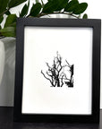 Nature Silhouettes - Snow Lined Branches - Black and White Photograph Print on Matte Paper - Print to Order