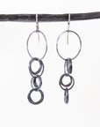 Dark Patina Layered Circle Tiers Earrings