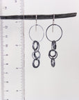 Dark Patina Layered Circle Tiers Earrings