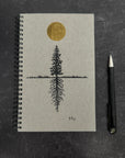 Gray Tree and Roots Notebook - Journal/Sketchbook - Blank or Lined - Ready to Ship