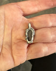 Reserved: Meteorite Pendant with twig prongs in sterling silver