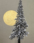 Snowy Tree with Full Moon on Gray - 8.5”x11” original drawing