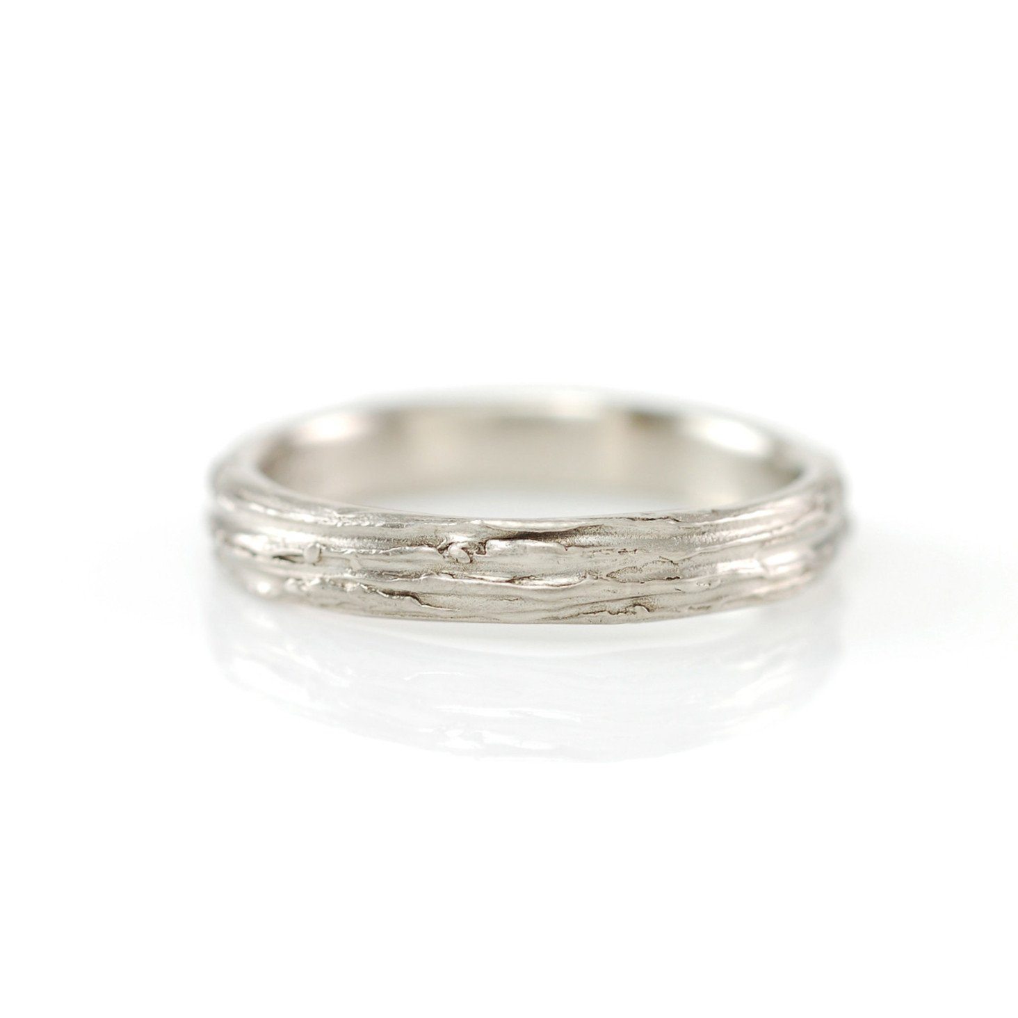 Tree Bark Ring in 14k Palladium White Gold - Size 6 - Ready to Ship - Beth Cyr Handmade Jewelry