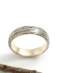 Tree Bark Wedding Rings in Yellow Gold - Made to Order - Beth Cyr Handmade Jewelry