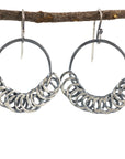 Segmented Circle Earrings in Sterling Silver 