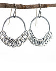 Segmented Circle Earrings in Sterling Silver 