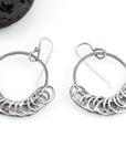 Segmented Circle Earrings in Sterling Silver 