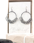 Segmented Circle Earrings in Sterling Silver 