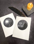 Dark Sky Full Moon and New Moon Notecard Set - Card Size 4.5 x 6.25 - print to order