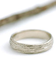 Tree Bark Wedding Rings Palladium White Gold - Made to Order - Beth Cyr Handmade Jewelry