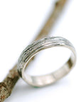 Tree Bark Wedding Rings Palladium White Gold - Made to Order - Beth Cyr Handmade Jewelry