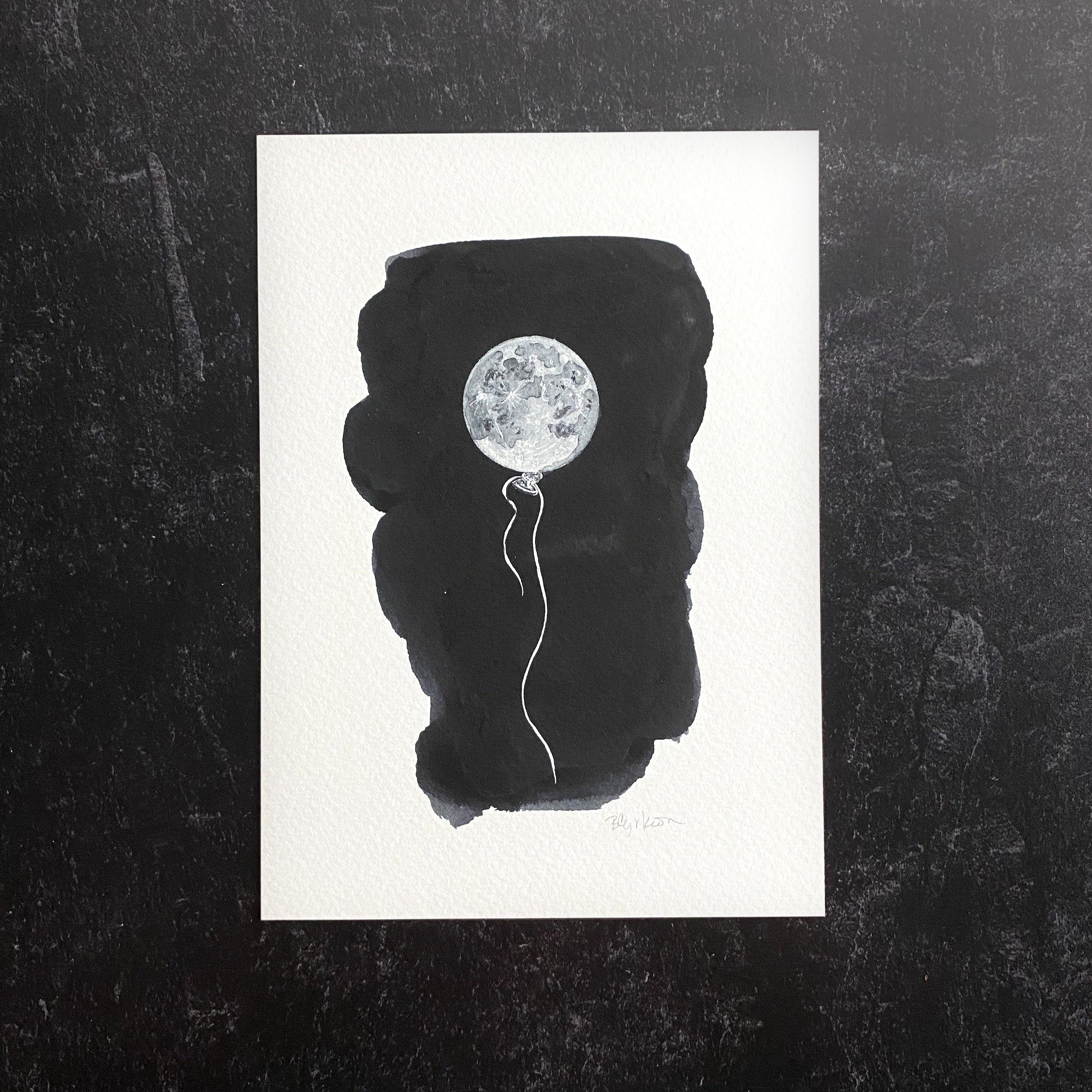 Float - Moon Balloon Art Print - Print to Order