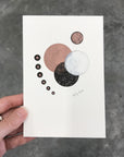 Rose Gold Circle - Postcard Experiment - original drawing - Beth Cyr Handmade Jewelry