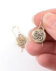 Om Earrings - 14k Yellow Gold - Ready to Ship - Beth Cyr Handmade Jewelry