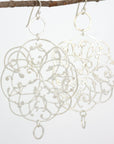 Extra LargeOrganic Vine Earrings with Little Circles 