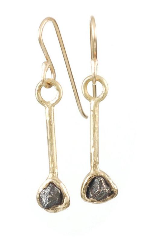 Meteorite Earrings in 14k Yellow Gold - Size Medium - Ready to ship - Beth Cyr Handmade Jewelry