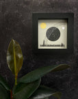 Daytime Moon, Sun, Mountain, Water and Solo Tree - Grey and Gold Collection 