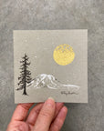 Snow capped mountain - Grey and Gold Collection 