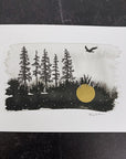 Beauty in the Upside Down 14 - Forest Wetlands - Original Drawing - 6”x8”