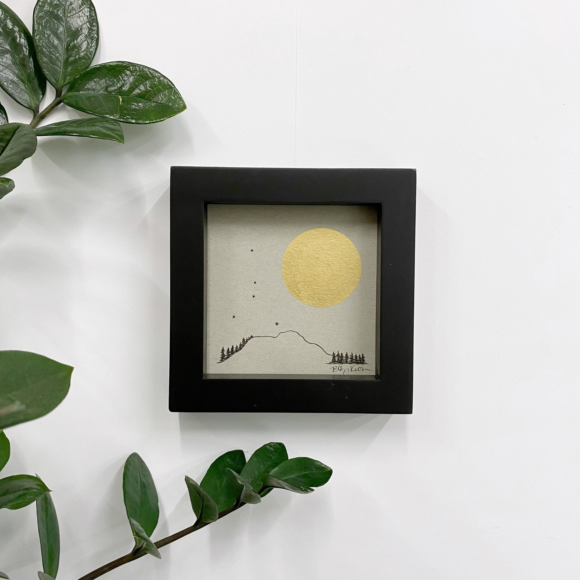 Giant Full Moon with Cancer Constellation - Grey and Gold Collection 