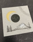 Moon, Cassiopeia and Mt. Hood (and star trails) - Grey and Gold Collection 