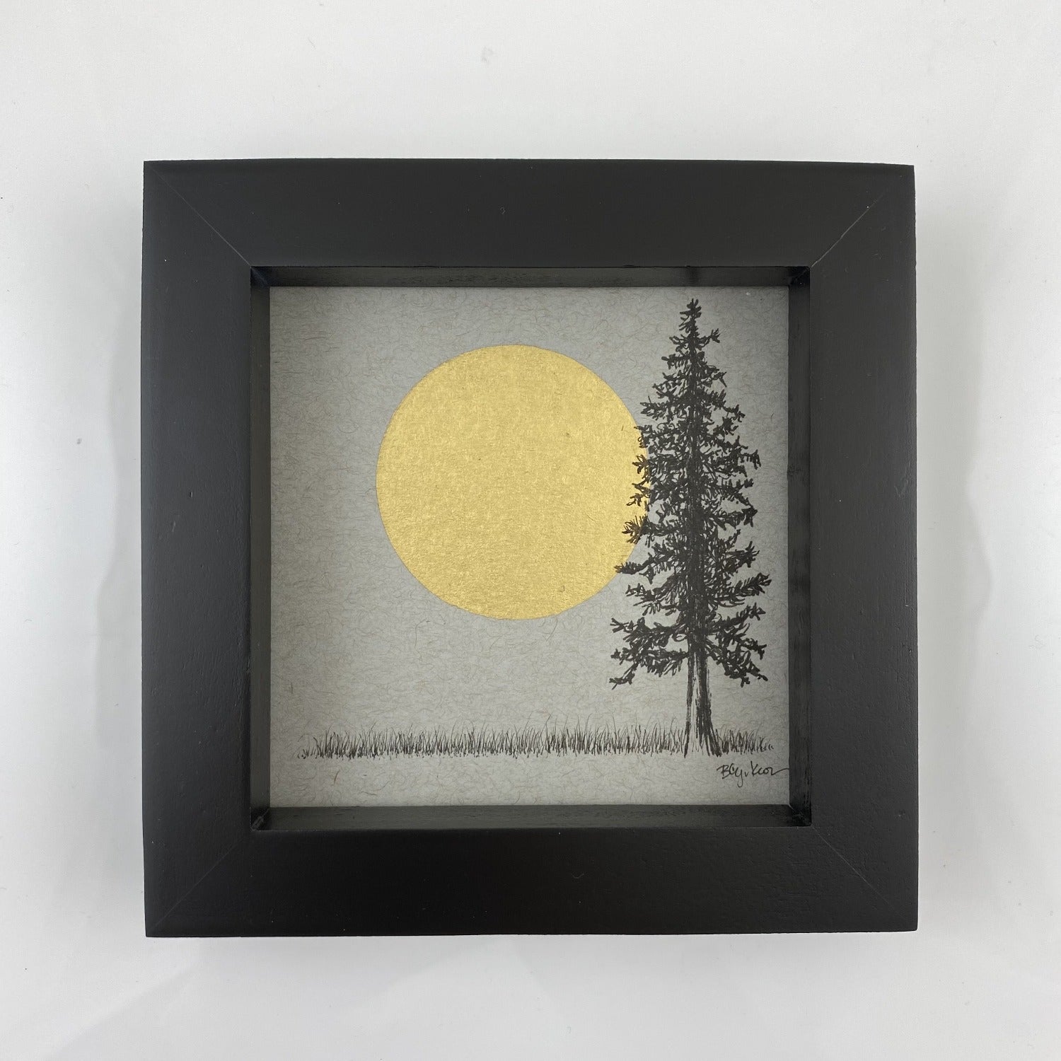 Supermoon and Solo Tree - Grey and Gold Collection 