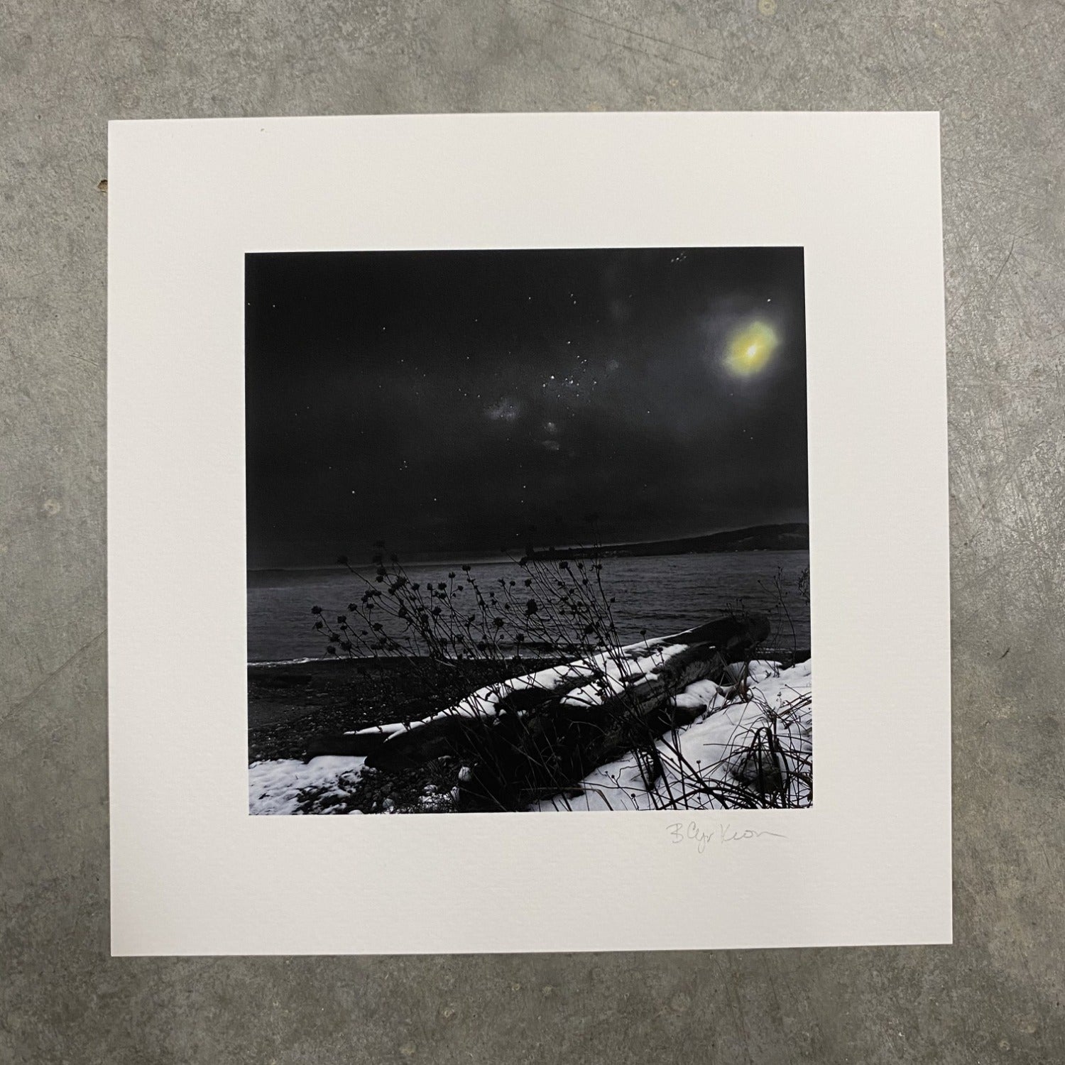 Winter Night Sky 32 - Snowy beach, starry sky - Photo Composite Print 3 - Print to Order