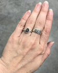 Single Meteorite Ring in Palladium Sterling Silver - size 3.75 - Ready to Ship - Beth Cyr Handmade Jewelry