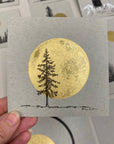 Giant Super Moon with Douglas Fir - Grey and Gold Collection 