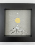 Mt. Baker Inspired Snowy Mountain and Moon with Little Dipper - Grey and Gold Collection 