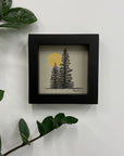 Tree Pair with Moon - Grey and Gold Collection 