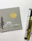 Snow capped mountain - Grey and Gold Collection 