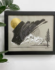 Orion, Star Trails, Mountain and Tree - Grey and Gold Collection 