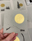 Giant Full Moon with Cancer Constellation - Grey and Gold Collection 