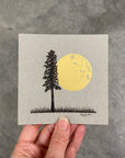 Snuggling moon and tree - Grey and Gold Collection 