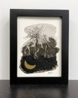 Beauty in the Upside Down 2 - Crescent Moon Original Drawing - 6" x 8"