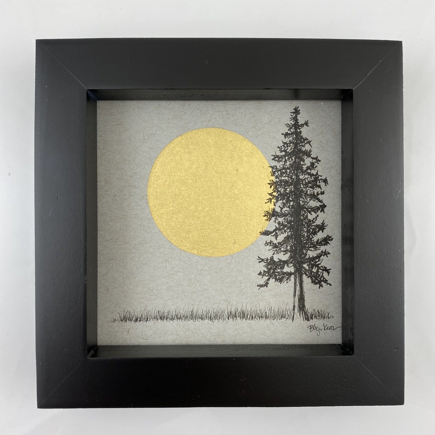 Supermoon and Solo Tree - Grey and Gold Collection 