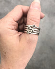 Rough Diamond Stacking Rings in Palladium Sterling Silver - Set of 4 - size 9 - Ready to Ship - Beth Cyr Handmade Jewelry