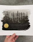 Beauty in the Upside Down 23 - Tree Shadows - Original Drawing - 8”x10”