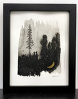 Beauty in the Upside Down 21 - Misty Morning Crescent Moon - Original Drawing - 8”x10”