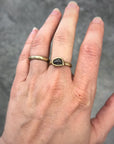 Single Meteorite Ring in 14k Yellow Gold- size 5 - Ready to Ship - Beth Cyr Handmade Jewelry