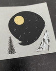 Lynx Constellation with Solo Tree and Steep Mountain - Grey and Gold Collection 