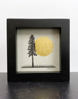 Snuggling moon and tree - Grey and Gold Collection 