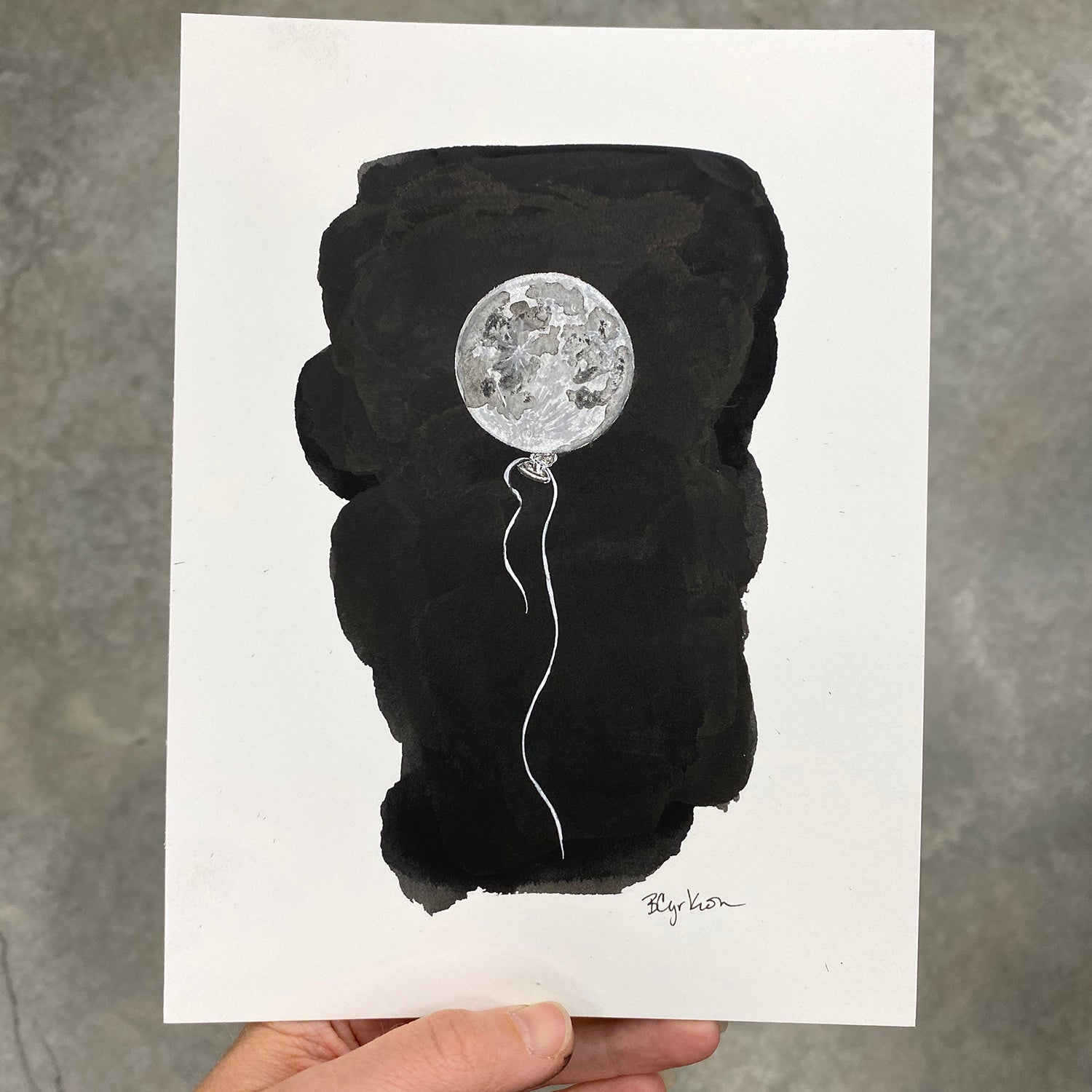 Float - Moon Balloon Art Print - Print to Order