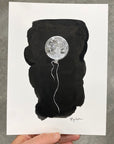 Float - Moon Balloon Art Print - Print to Order